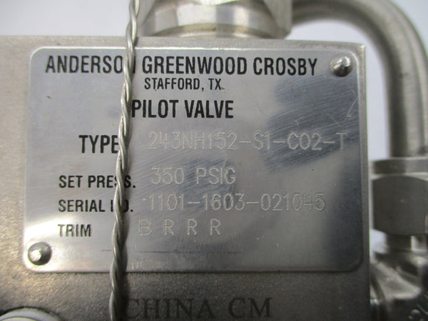 ANDERSON GREENWOOD 243NH152-S1-C02-T 350PSI 1.5" UNMP