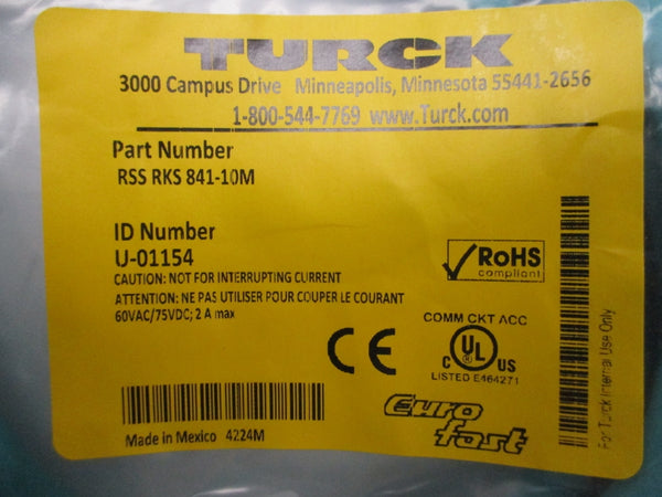 TURCK RSSRKS841-10M U-01154 60VAC 2A NSMP