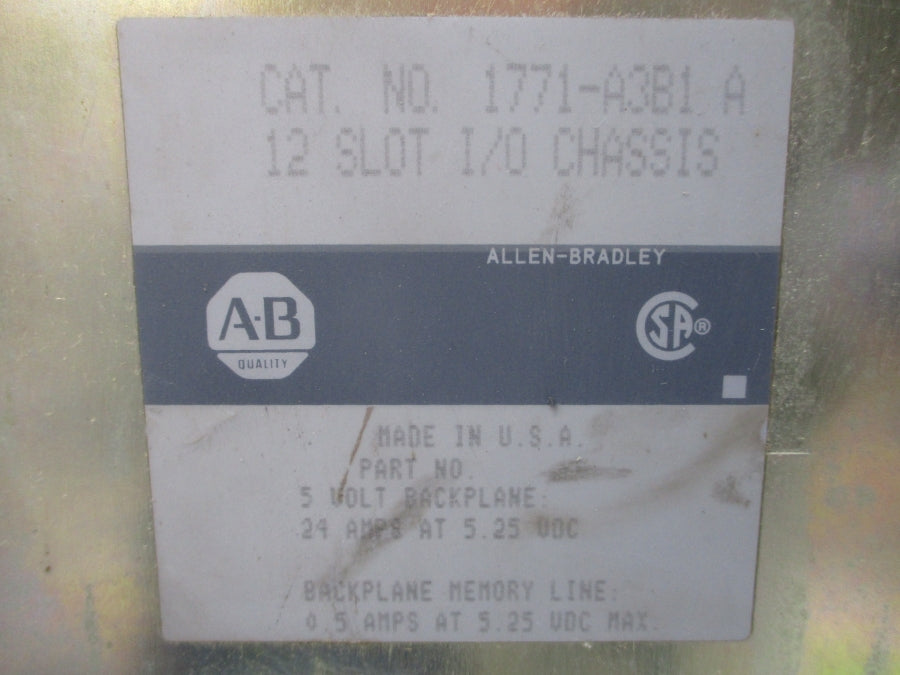 ALLEN BRADLEY 1771-A3B1 SER. A 5.25VDC 24A UNMP