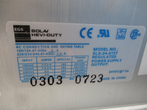 SOLA SLS-24-072T 240VAC 3A (AS PICTURED) NSNP
