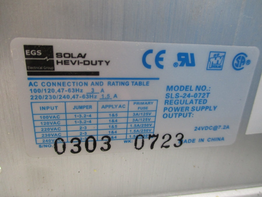 SOLA SLS-24-072T 240VAC 3A (AS PICTURED) NSNP