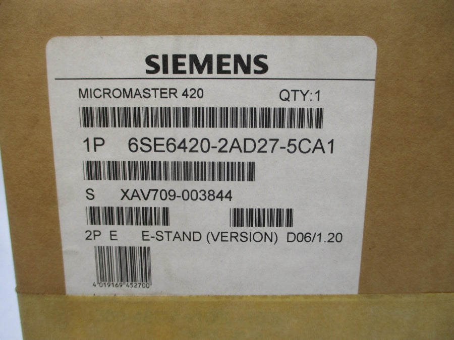 SIEMENS 6SE6420-2AD27-5CA1 380-480VAC 23.1A NSMP