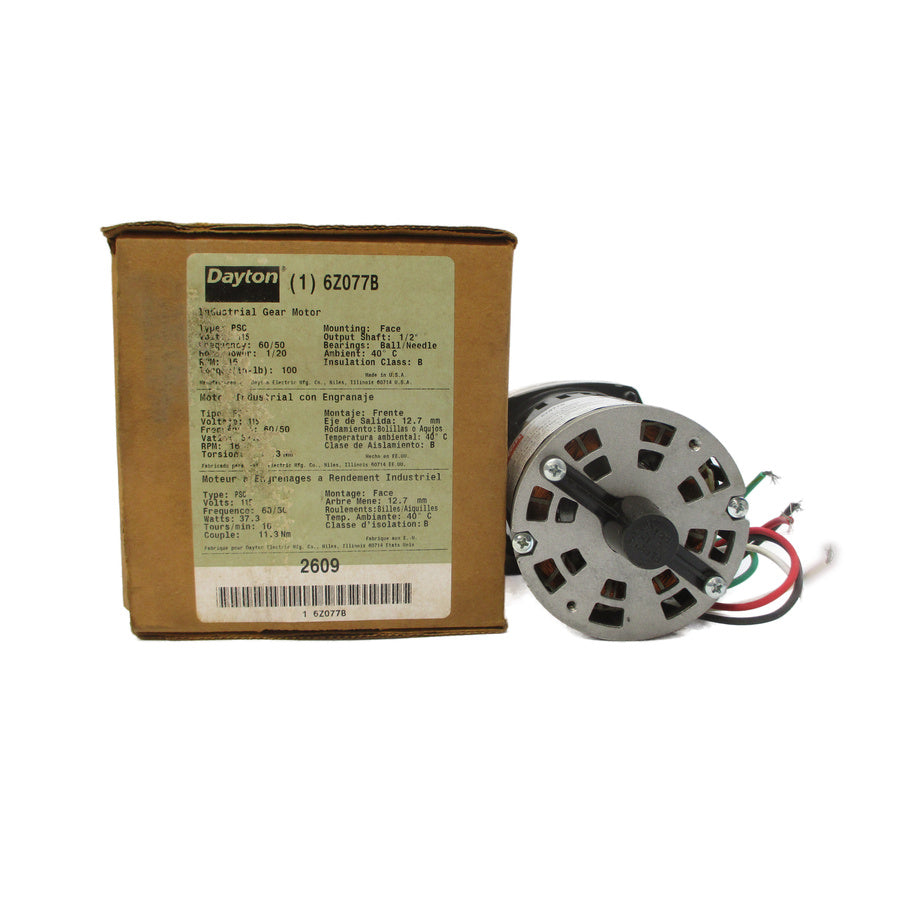 DAYTON 6Z077B 115V 0.62/0.54A NSMP