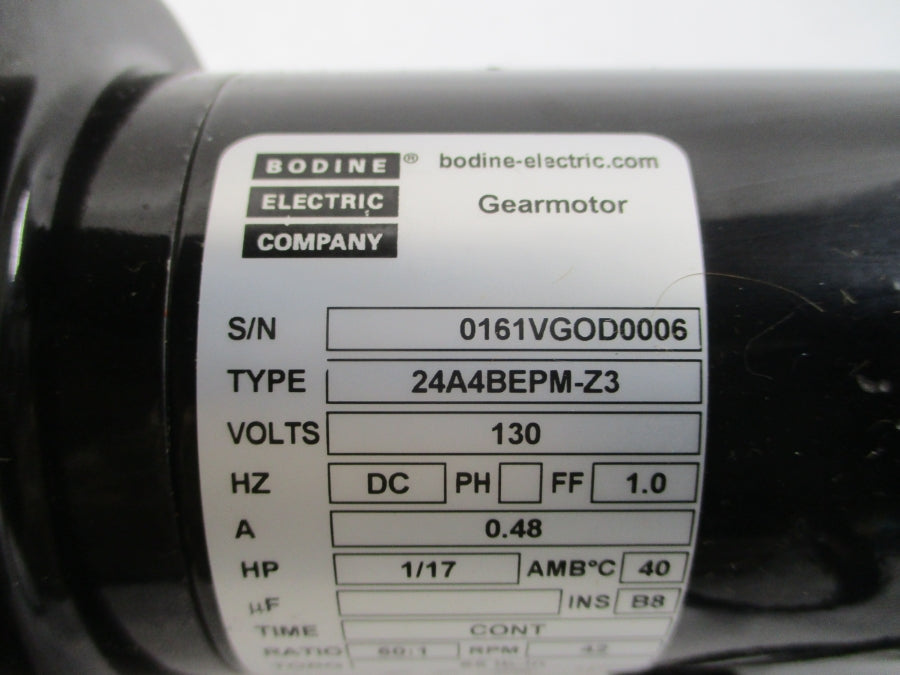 BODINE ELECTRIC 24A4BEPM-Z3 130VDC 0.48A NSNP