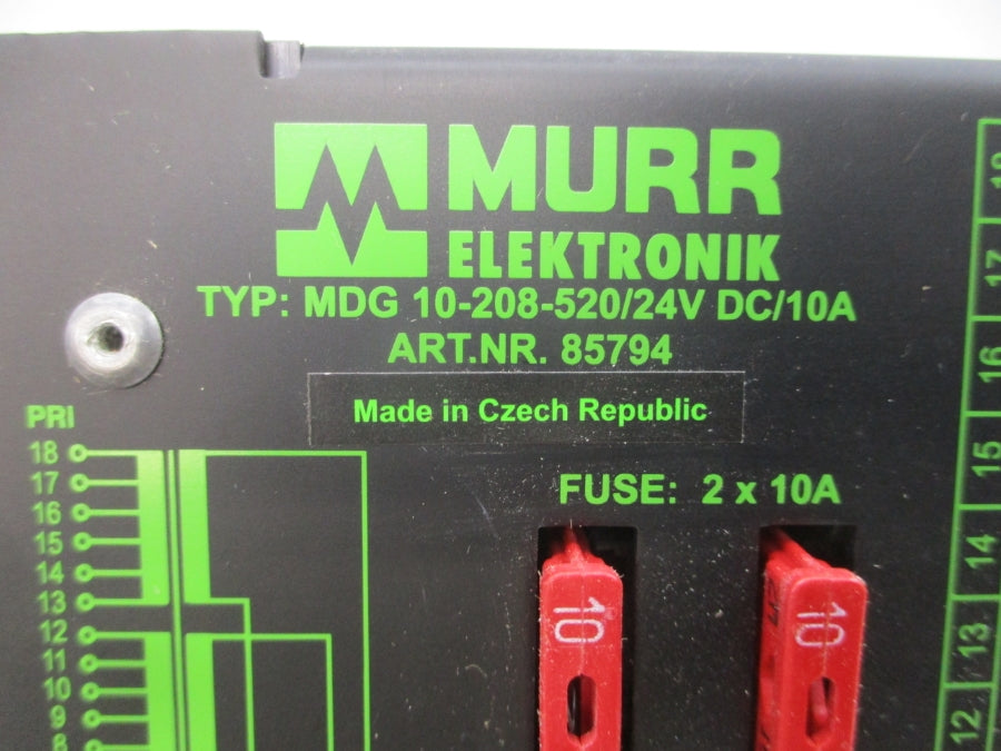 MURR ELEKTRONIK MDG10-208-520/24VDC/10A 85791 24VDC 10A NSNP