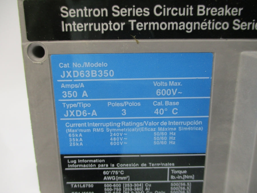 SIEMENS JXD63B350 600V 350A NSNP