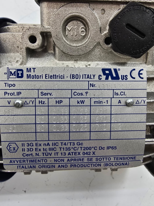 MOTORI ELETTRICI TN63C/4-14 208-230/460V 2.1/2.4-1.2A NSNP