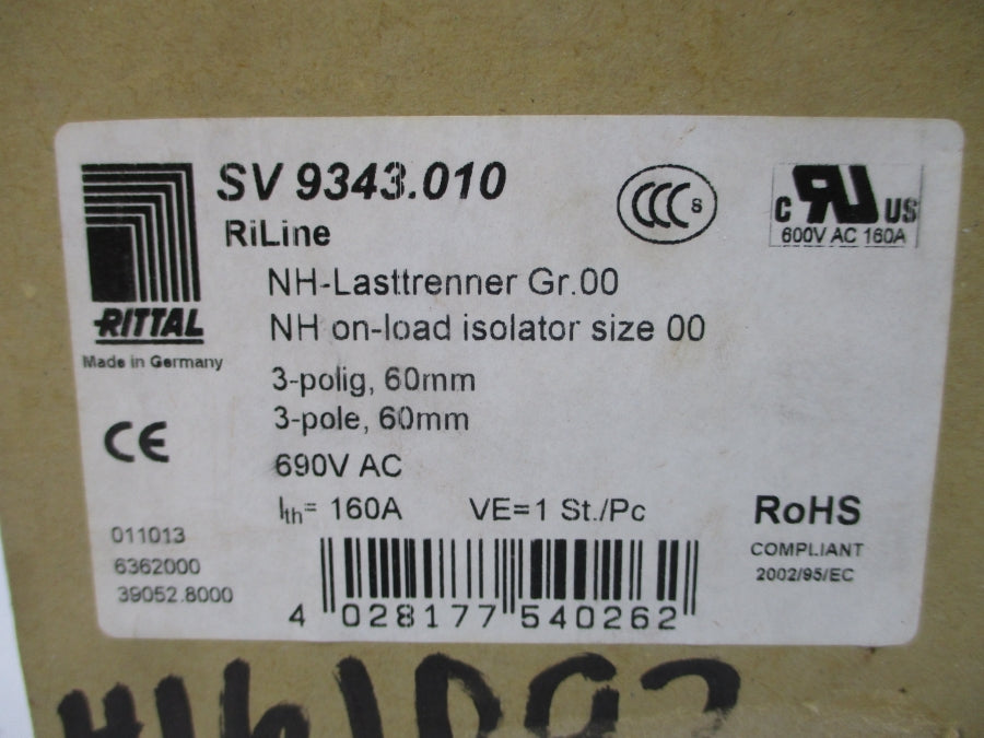 RITTAL SV9343.010 690VAC 160A NSMP