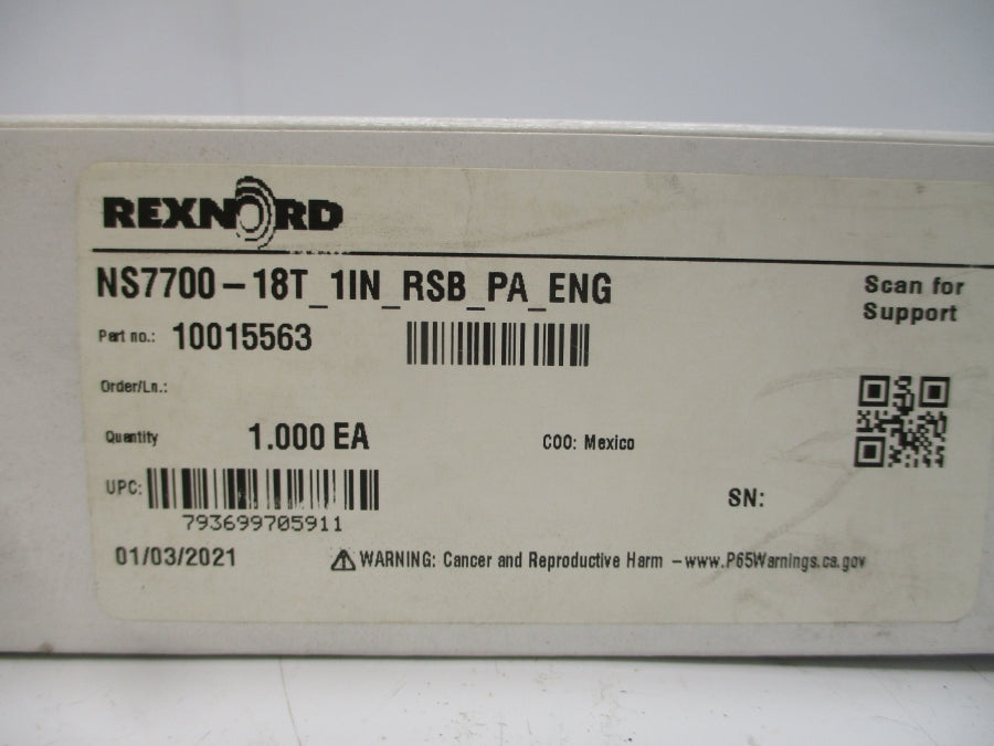 REXNORD 10015563 NS7700-18T_1IN_RSB_PA_ENG NSMP