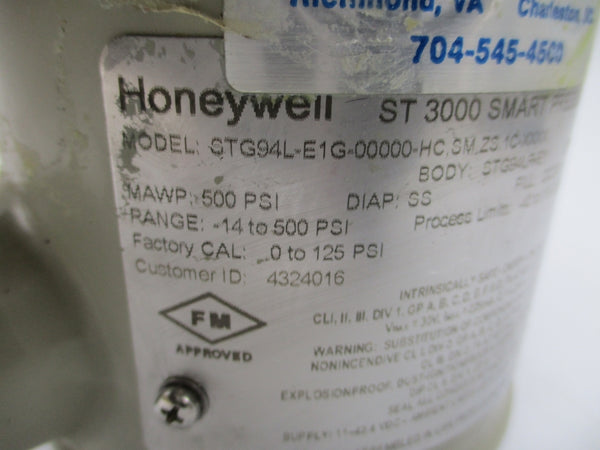 HONEYWELL STG94L-E1G-00000-HC.SM.ZS.1C-XXXX 14-500PSI NSNP