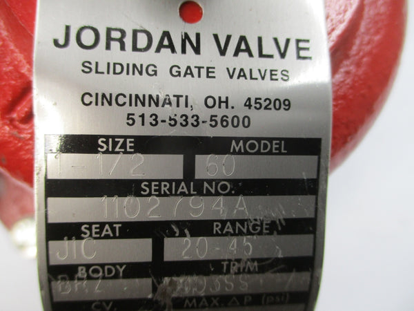 JORDAN VALVE 60 300/500PSI 1-1/2" NSNP