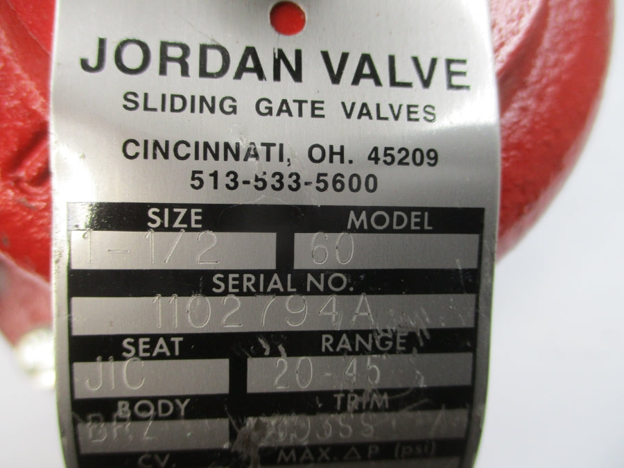JORDAN VALVE 60 300/500PSI 1-1/2" NSNP