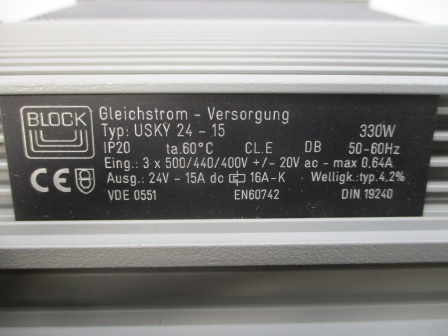 BLOCK USKY24-15 500/440/400VAC 0.64A NSNP