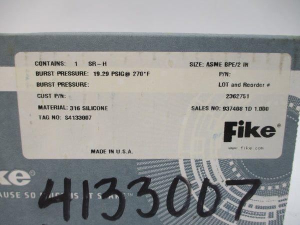 FIKE SR-H 2362751 19.29PSI 270'F 2" NSMP