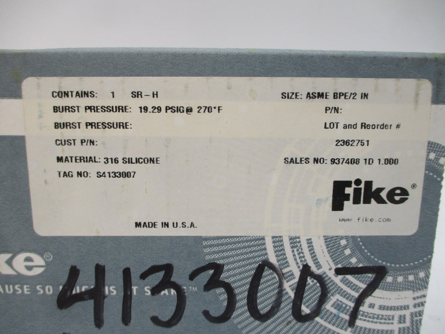 FIKE SR-H 2362751 19.29PSI 270'F 2" NSMP