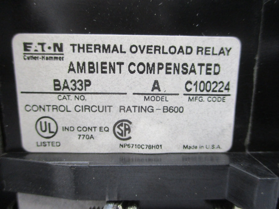 EATON BA33P 6710C92G19 770A NSMP