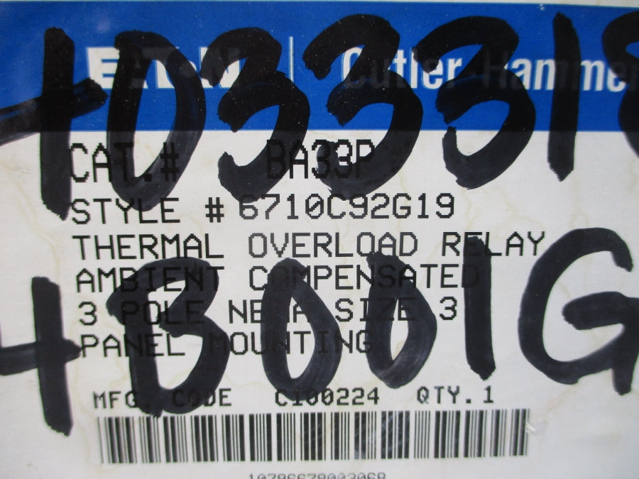 EATON BA33P 6710C92G19 770A NSMP
