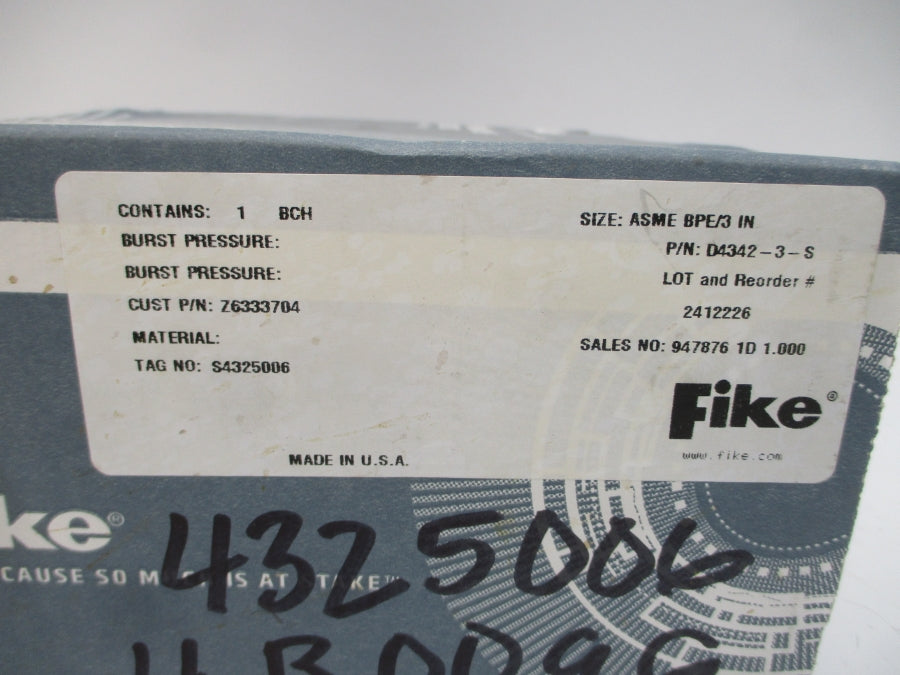FIKE BCH D4342-3-S 24VAC/DC -40/450'F 3" NSMP