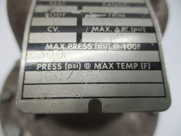 JORDAN VALVE 60 300PSI 650'F 2" UNMP