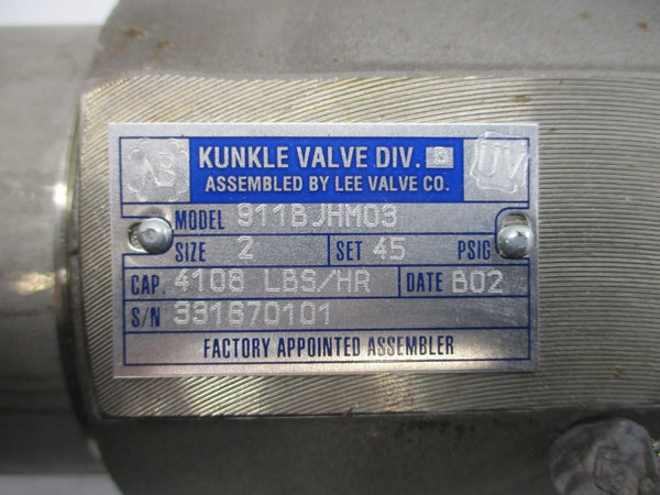 KUNKLE 911BJHM03 45PSI 2" NSNP