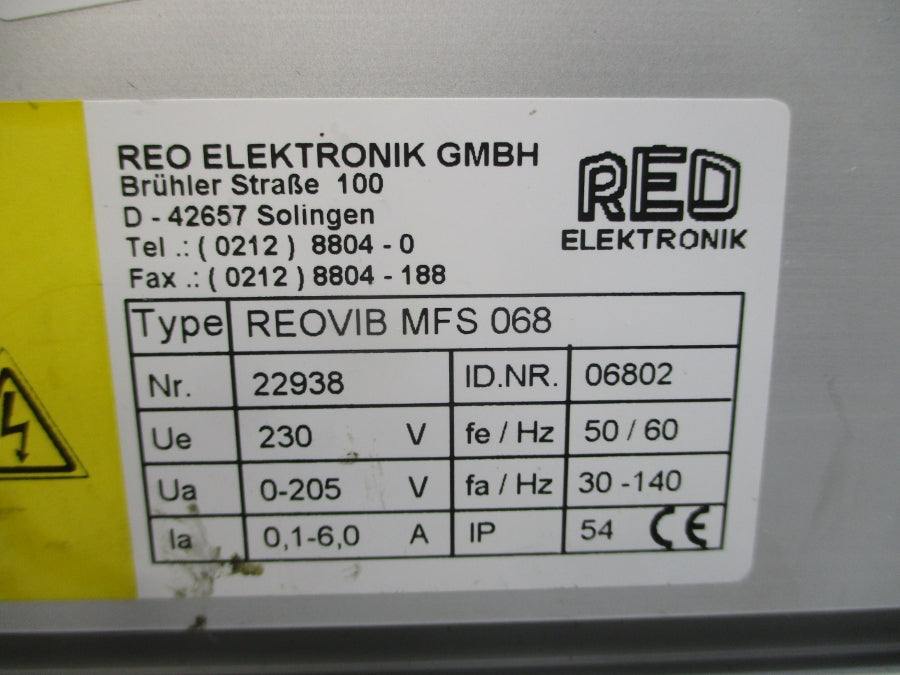 REO ELEKTRONIK REOVIBMFS068 06802 230V 0.1-6.0A (AS PICTURED) UNMP