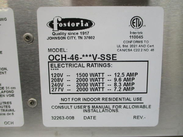 FOSTORIA 2KDA8 OCH-46-120V-SSE 120V 12.5A NSMP