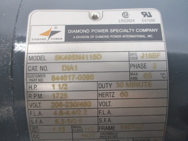 MARATHON ELECTRIC 5K49SN4115D DIA1 208-230/460V 4.6-4.4/2.2A NSNP