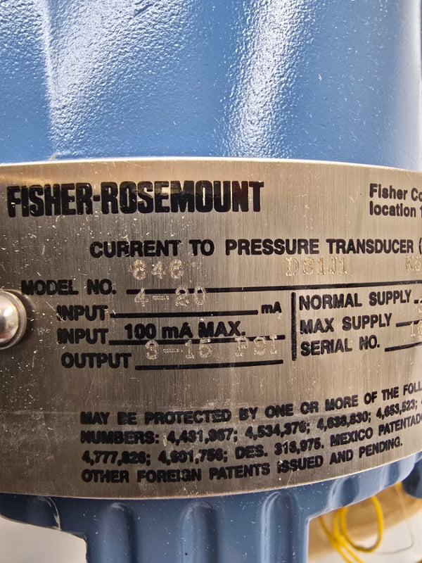 ROSEMOUNT FS846DS1J1K5 3-15PSI NSMP