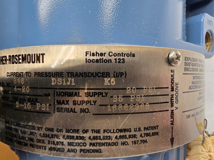 ROSEMOUNT FS846DS1J1K5 3-15PSI NSMP