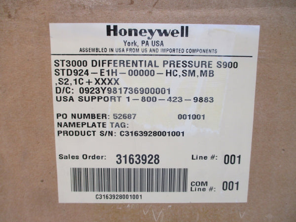 HONEYWELL STD924-E1H-00000-HC.SM.MB.S2.1C+XXXX 4500PSI NSMP
