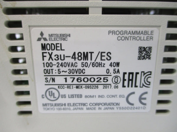 MITSUBISHI FX3U-48MT/ES 100-240VAC 0.5A NSNP