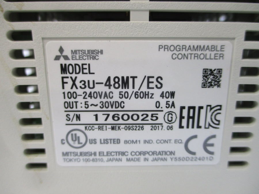 MITSUBISHI FX3U-48MT/ES 100-240VAC 0.5A NSNP