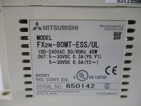 MITSUBISHI FX2N-80MT-ESS/UL 100-240VAC 0.3/0.5A (AS PICTURED) NSNP