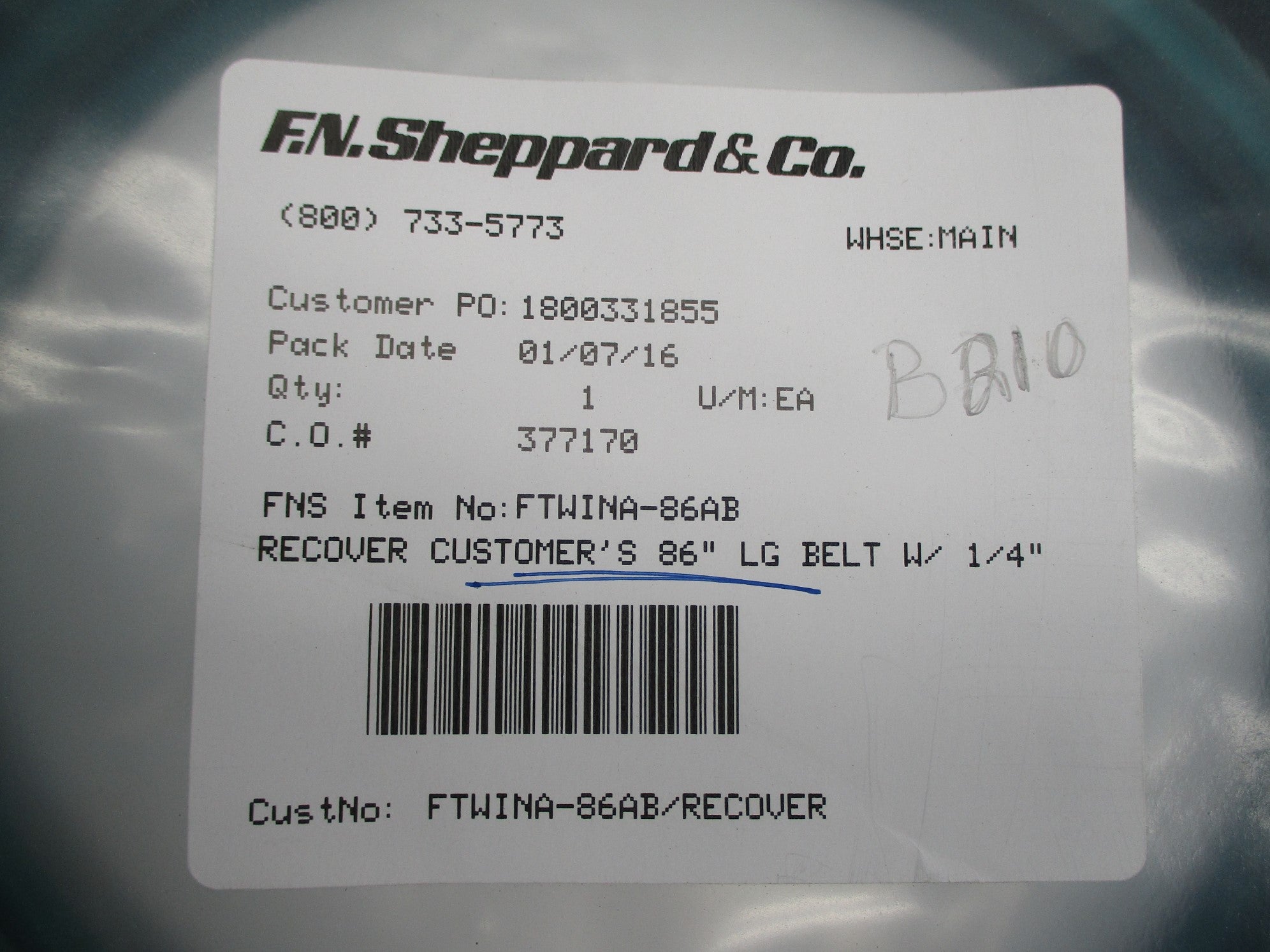 F.N.SHEPPARD & CO. FTWINA-86AB NSMP