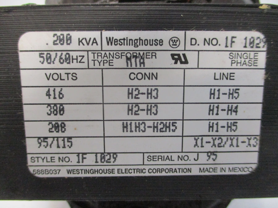 WESTINGHOUSE 1F-1029 416V NSNP