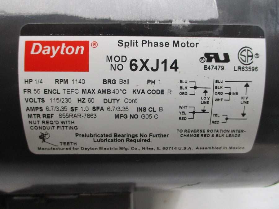 DAYTON 6XJ14 115/230V 6.7/3.35A NSNP