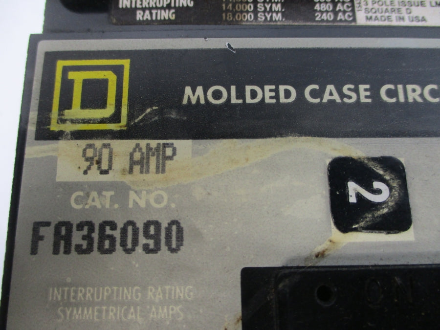 SQUARE D FA36090 SER. 2 600V 90A UNMP