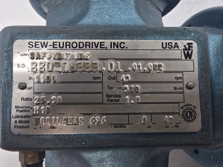 SEW-EURODRIVE DFT71D6 230/460V 1.59/.80A UNMP