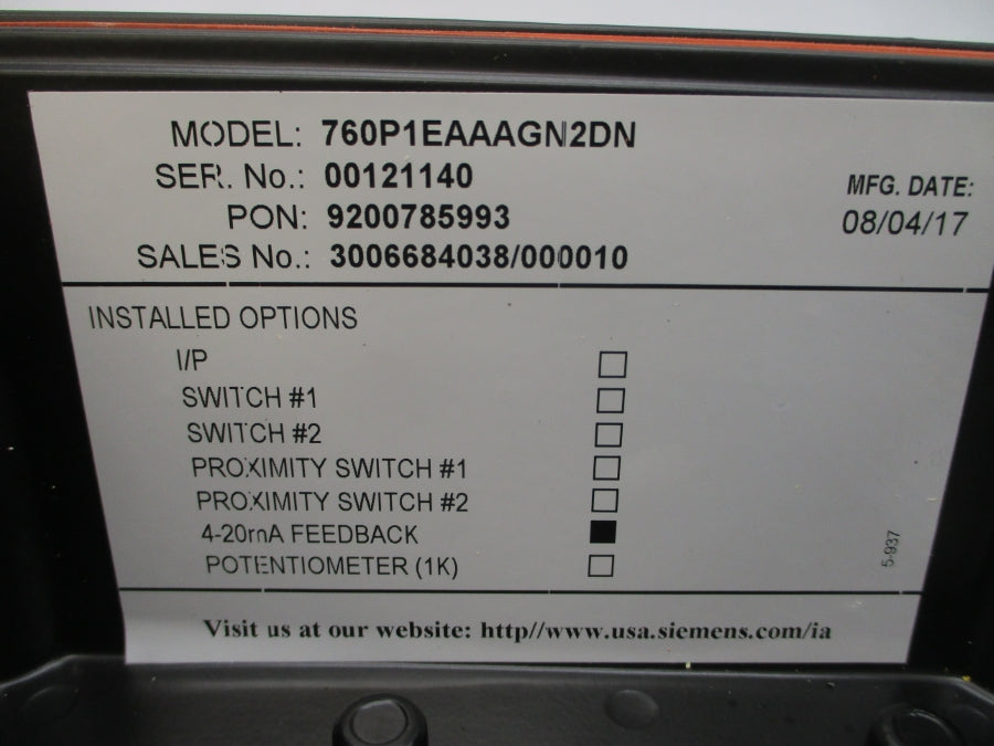 SIEMENS 760P1EAAAGN2DN SER. 760 NSNP
