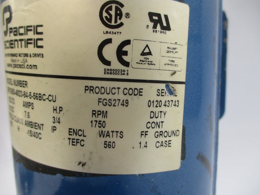 PACIFIC SCIENTIFIC SRF3650-4823-84-5-56BC-CU 90VDC 7.6A NSNP