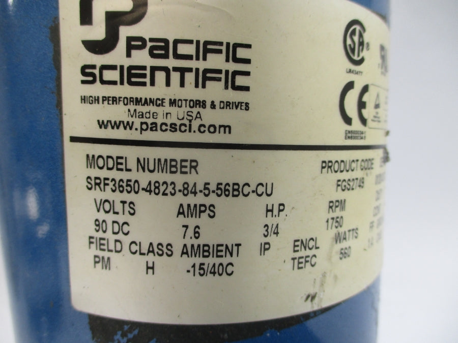 PACIFIC SCIENTIFIC SRF3650-4823-84-5-56BC-CU 90VDC 7.6A NSNP