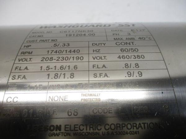LEESON ELECTRIC 191204.00 C6T17NK30 460/380V 1.5-1.6/1.6A NSNP