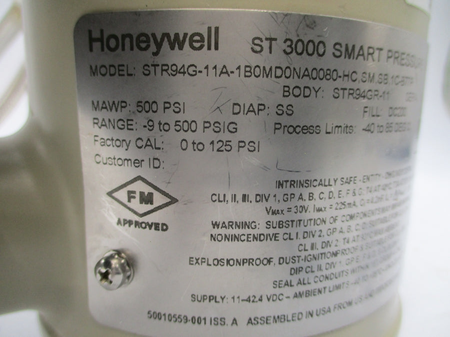 HONEYWELL STR94G-11A-1B0MD0NA0080-HC.SM.SB.1C-B77P 11-42.4VDC -9-500PSI NSNP