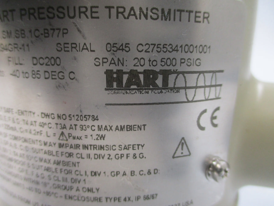 HONEYWELL STR94G-11A-1B0MD0NA0080-HC.SM.SB.1C-B77P 11-42.4VDC -9-500PSI NSNP