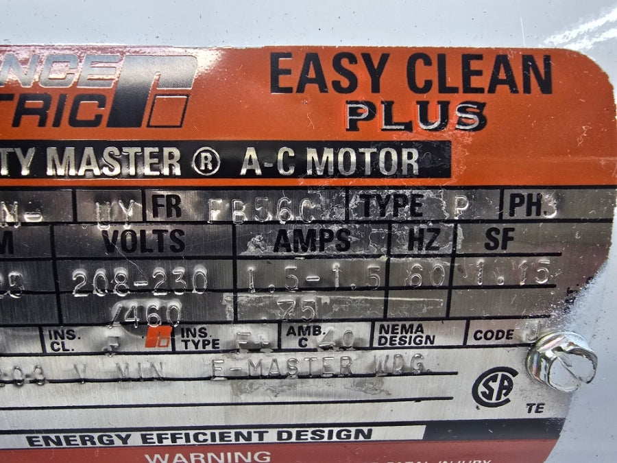RELIANCE ELECTRIC P56X4515M-UY 208-230/460V 1.5-1.5/.75A NSNP