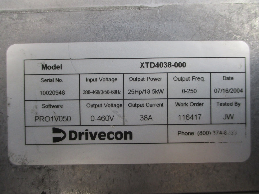 DRIVECON XTD4038-000 380-460V 38A UNMP