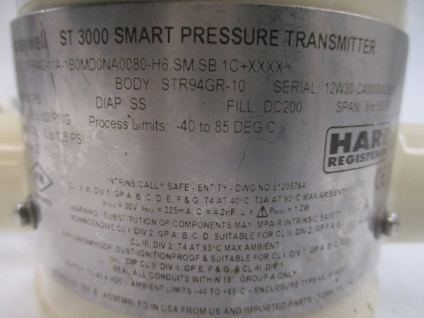 HONEYWELL STR94G-11A-1B0MD0NA0080-H6.SM.SB.1C+XXXX 11-42.4VDC -9/500PSI UNMP