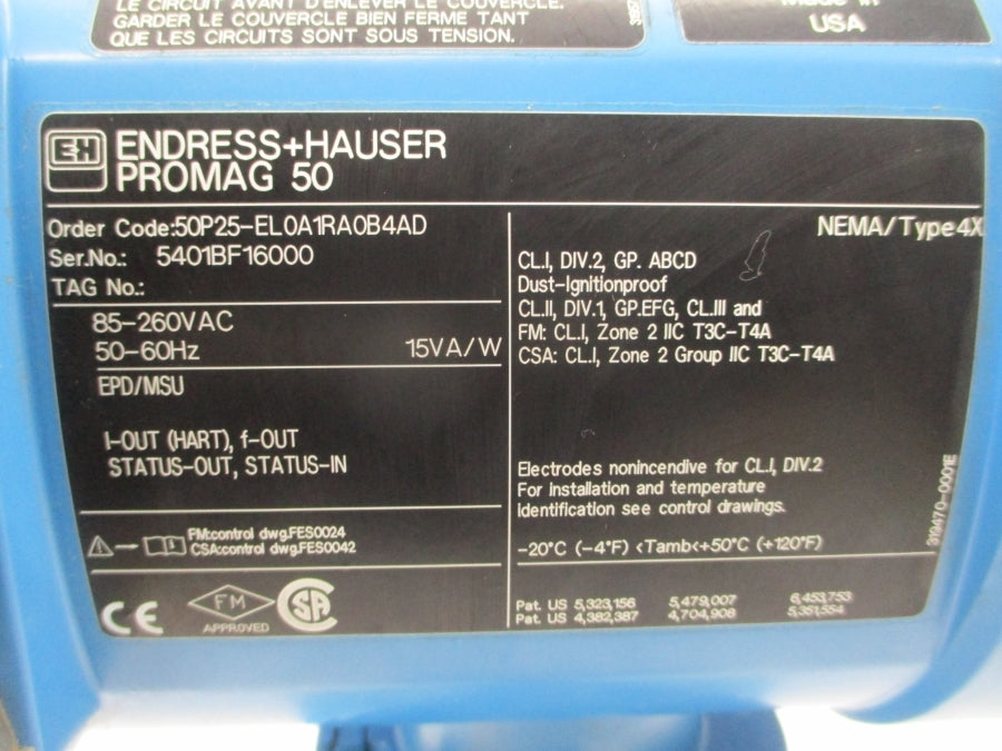 ENDRESS+HAUSER 50P25-EL0A1RA0B4AD 85-260VAC NSNP