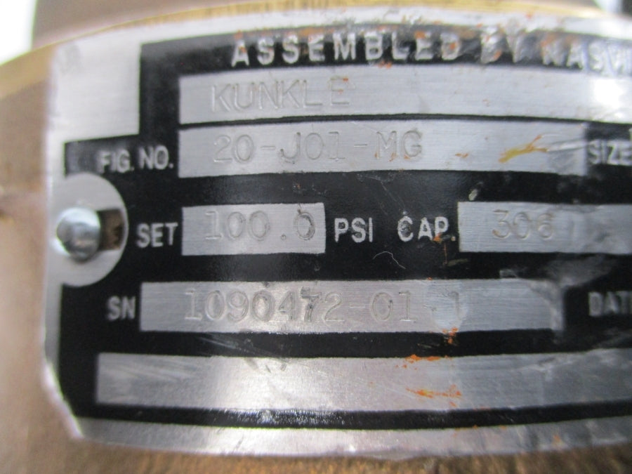 KUNKLE 20-J01-MG 100.0PSI 2-1/2" NSNP