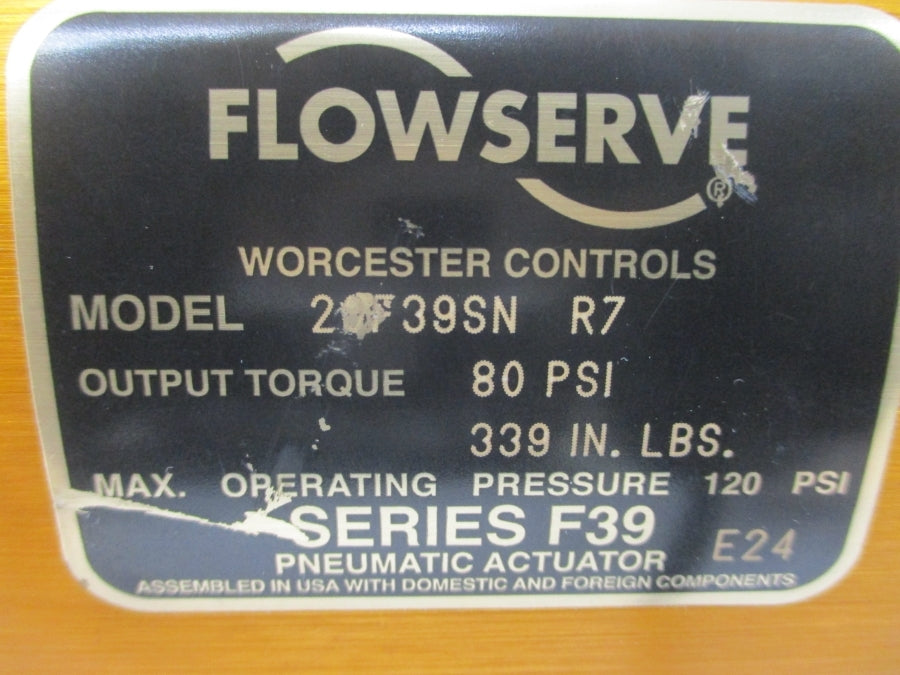 FLOWSERVE 20F39SNR7 SER. F39 120PSI (AS PICTURED) NSNP